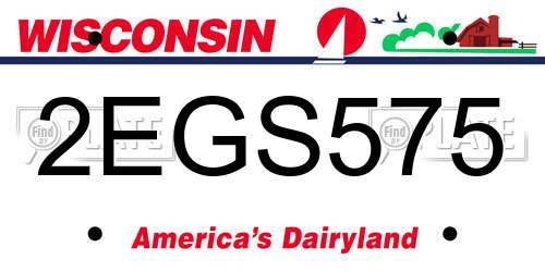 2EGS575 Wisconsin License Plate