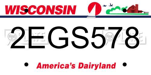 2EGS578 Wisconsin License Plate