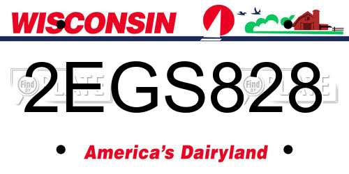 2EGS828 Wisconsin License Plate