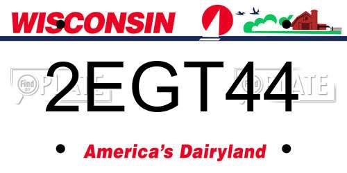 2EGT44 Wisconsin License Plate