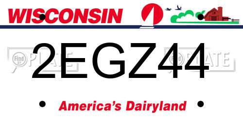 2EGZ44 Wisconsin License Plate