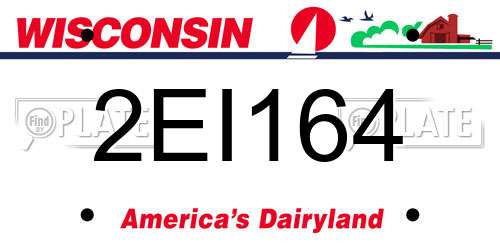2EI164 Wisconsin License Plate