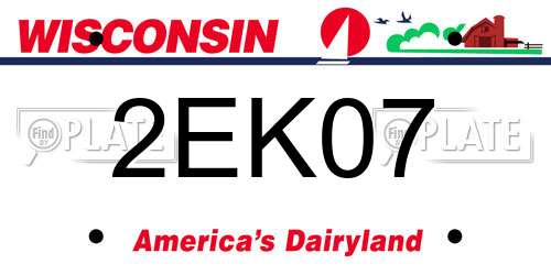 2EK07 Wisconsin License Plate