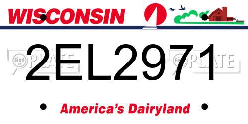 2EL2971 Wisconsin License Plate