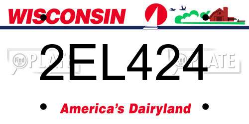 2EL424 Wisconsin License Plate