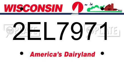 2EL7971 Wisconsin License Plate