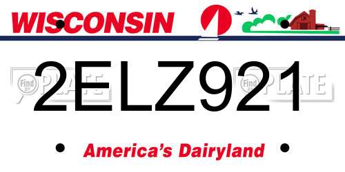 2ELZ921 Wisconsin License Plate