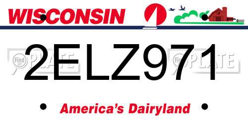 2ELZ971 Wisconsin License Plate