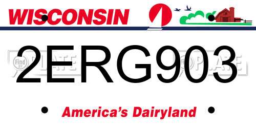 2ERG903 Wisconsin License Plate
