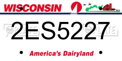 2ES5227 Wisconsin License Plate