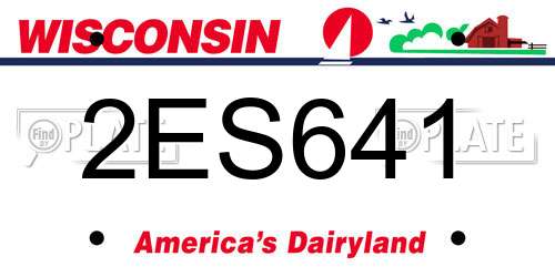 2ES641 Wisconsin License Plate