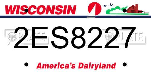 2ES8227 Wisconsin License Plate