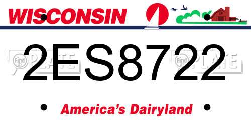 2ES8722 Wisconsin License Plate