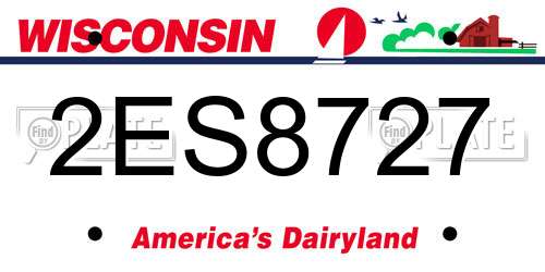 2ES8727 Wisconsin License Plate