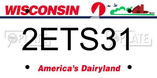 2ETS31 Wisconsin License Plate