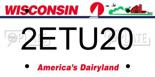 2ETU20 Wisconsin License Plate