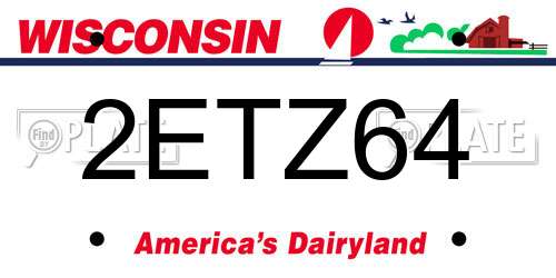 2ETZ64 Wisconsin License Plate