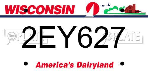 2EY627 Wisconsin License Plate