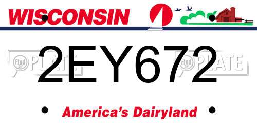 2EY672 Wisconsin License Plate