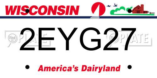 2EYG27 Wisconsin License Plate