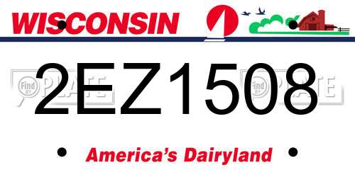 2EZ1508 Wisconsin License Plate