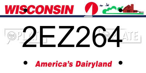 2EZ264 Wisconsin License Plate