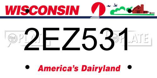 2EZ531 Wisconsin License Plate