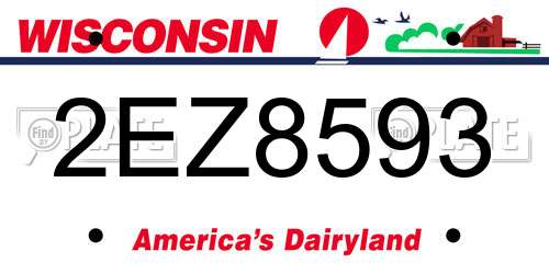 2EZ8593 Wisconsin License Plate