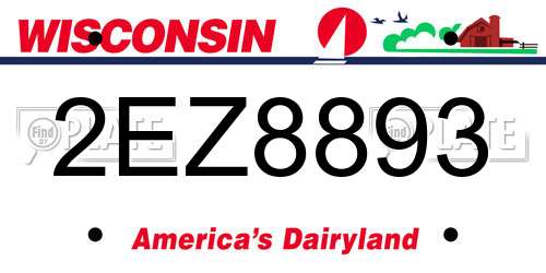 2EZ8893 Wisconsin License Plate