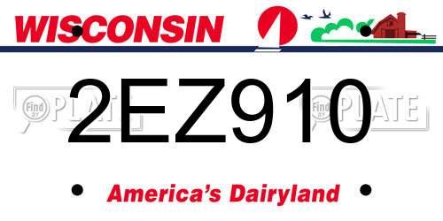 2EZ910 Wisconsin License Plate