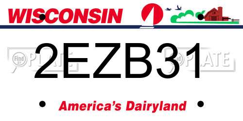 2EZB31 Wisconsin License Plate