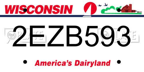 2EZB593 Wisconsin License Plate
