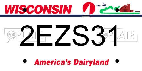 2EZS31 Wisconsin License Plate
