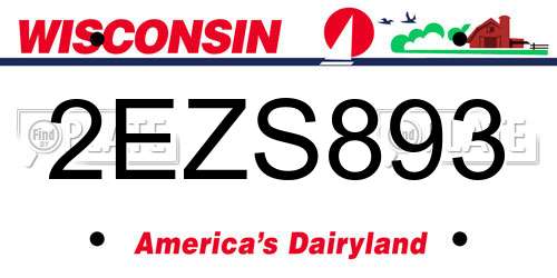 2EZS893 Wisconsin License Plate