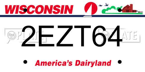 2EZT64 Wisconsin License Plate