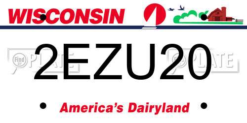 2EZU20 Wisconsin License Plate