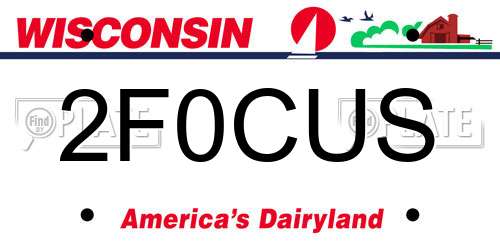 2F0CUS Wisconsin License Plate