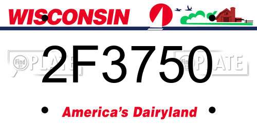 2F3750 Wisconsin License Plate