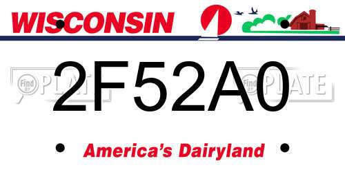 2F52A0 Wisconsin License Plate