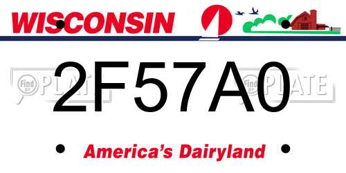 2F57A0 Wisconsin License Plate