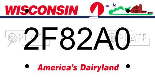 2F82A0 Wisconsin License Plate