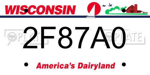 2F87A0 Wisconsin License Plate