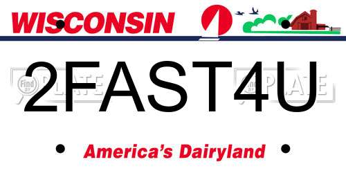 2FAST4U Wisconsin License Plate