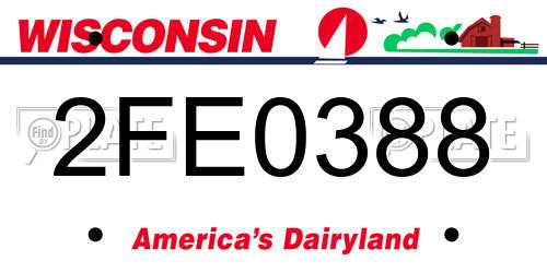 2FE0388 Wisconsin License Plate