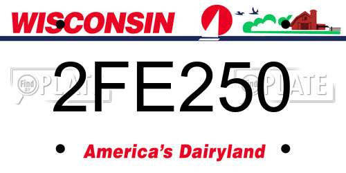 2FE250 Wisconsin License Plate