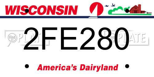 2FE280 Wisconsin License Plate