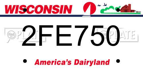 2FE750 Wisconsin License Plate