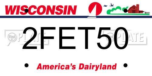 2FET50 Wisconsin License Plate
