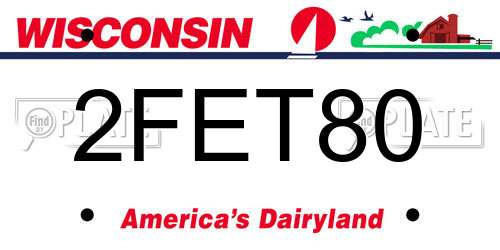 2FET80 Wisconsin License Plate