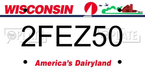 2FEZ50 Wisconsin License Plate